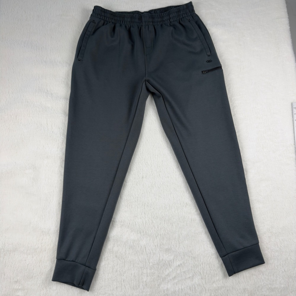 Leg3nd Mens XL Charcoal Gray Jogger Athletic Pants Zipper Pocket Tapered Stretch